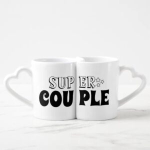 Vanlentine Heart Shaped Mug Set, Super Couple…