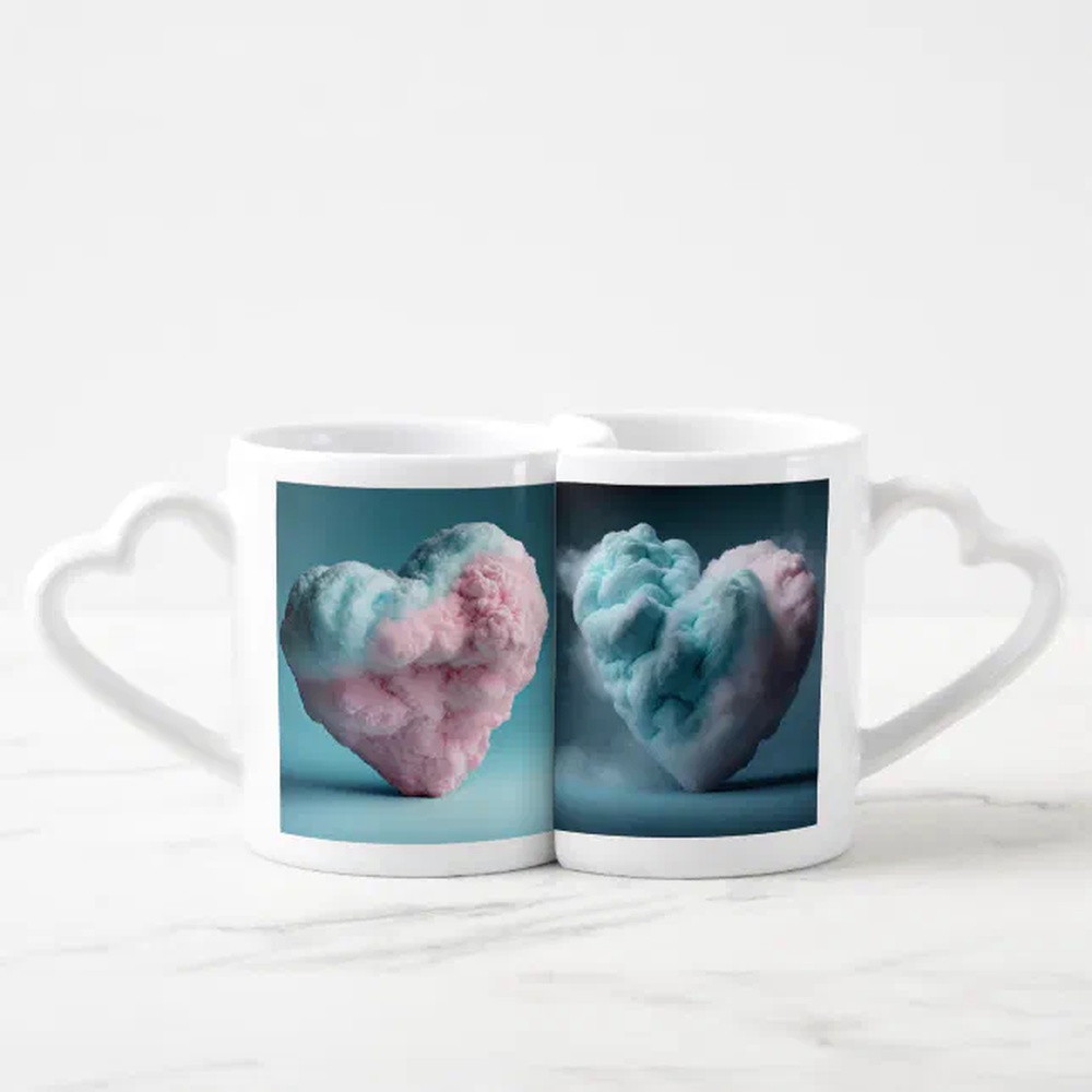 Vanlentine Heart Shaped Mug Set, Sweetheart Lovers Mug Set Heart-Shaped Handles Vanlentine Heart Shaped Mug Set, Sweetheart Lovers Mug Set Heart-Shaped Handles