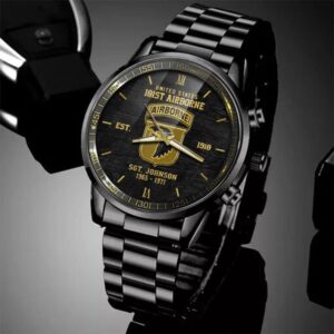 101st Airborne Division Watch Custom Name And Year Watch Military Veteran Watch Dad Gifts Military Style Watches 2 kbtpl3.jpg