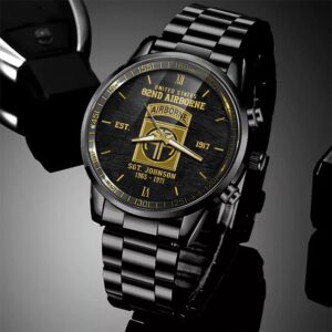 82nd Airborne Watch Custom Name And Year Watch Military Veteran Watch Dad Gifts Military Style Watches 1 zpx3bl.jpg