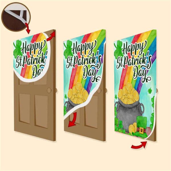 America Forever Rainbow Treasure Door Cover, St Patrick’s Day Door Cover, St Patrick’s Day Door Decor