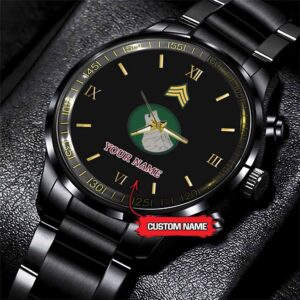 Army Watch, Army 104Th Infantry Division Custom Black Fashion Watch Proudly Served Gift, Military Watches, Us Army Watch
