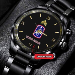 Army Watch, Army 172Nd Infantry Brigade Custom Black Fashion Watch Proudly Served Gift, Military Watches, Us Army Watch