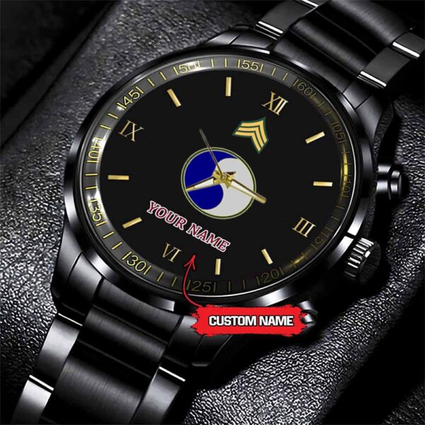 Army Watch, Army 29Th Infantry Division Custom Black Fashion Watch Proudly Served Gift, Military Watches, Us Army Watch