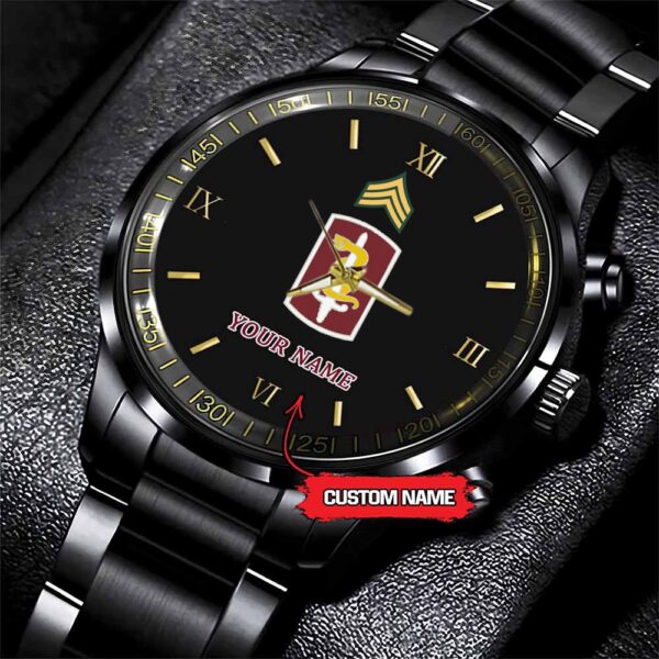 Army Watch, Army 30Th Medical Brigade Csib Custom Black Fashion Watch Proudly Served Gift, Military Watches, Us Army Watch