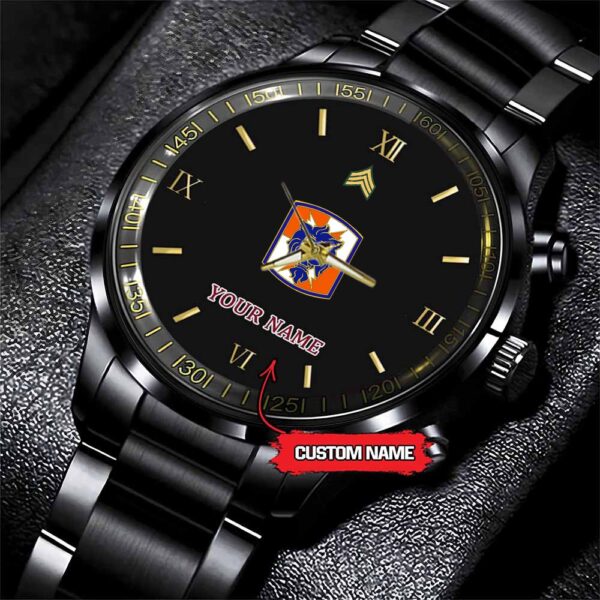 Army Watch, Army 35Th Signal Brigade Custom Black Fashion Watch Proudly Served Gift, Military Watches, Us Army Watch