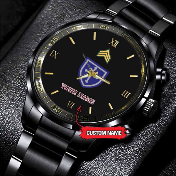 Army Watch, Army 79Th Infantry Division Custom Black Fashion Watch Proudly Served Gift, Military Watches, Us Army Watch
