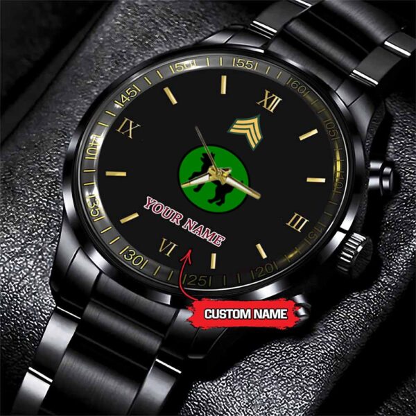 Army Watch, Army 81Th Infantry Division Custom Black Fashion Watch Proudly Served Gift, Military Watches, Us Army Watch