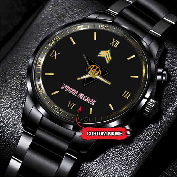 Army Watch, Army 83Th Infantry Division Custom Black Fashion Watch Proudly Served Gift, Military Watches, Us Army Watch