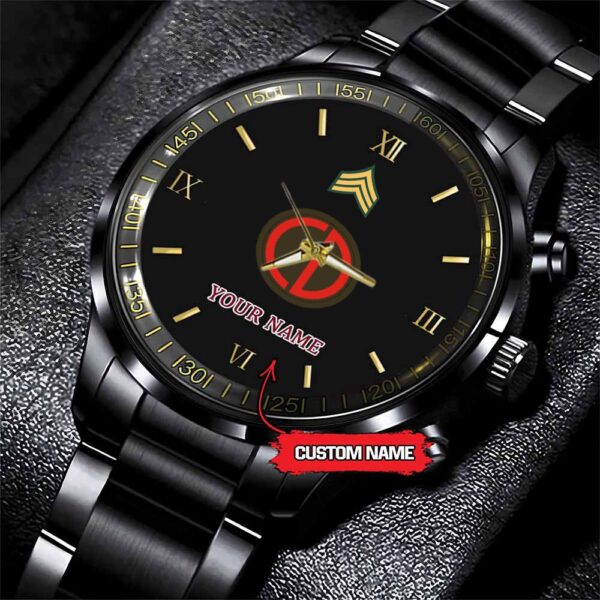 Army Watch, Army 85Th Infantry Division Custom Black Fashion Watch Proudly Served Gift, Military Watches, Us Army Watch