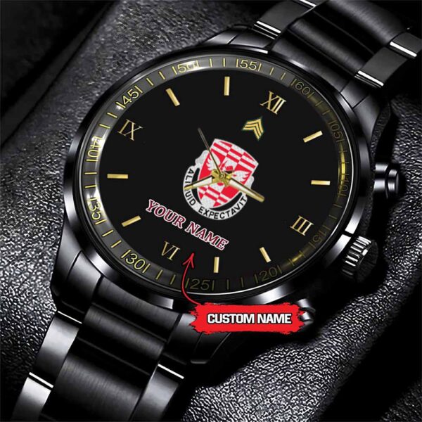 Army Watch, Army 864Th Engineering Custom Black Fashion Watch Proudly Served Gift, Military Watches, Us Army Watch