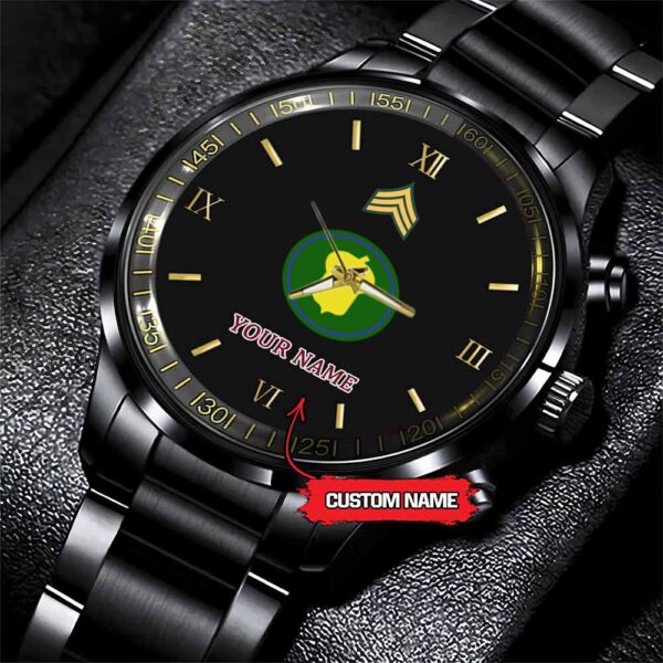 Army Watch, Army 87Th Infantry Division Custom Black Fashion Watch Proudly Served Gift, Military Watches, Us Army Watch