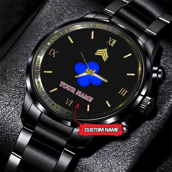 Army Watch, Army 88Th Infantry Division Custom Black Fashion Watch Proudly Served Gift, Military Watches, Us Army Watch