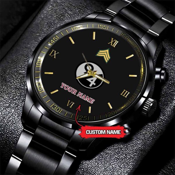 Army Watch, Army 94Th Infantry Division Custom Black Fashion Watch Proudly Served Gift, Military Watches, Us Army Watch
