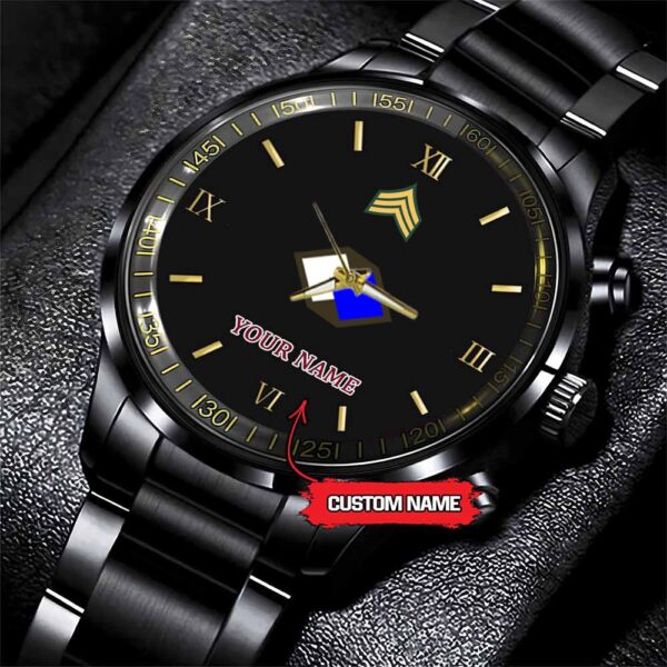 Army Watch, Army 96Th Sustainment Brigade Custom Black Fashion Watch Proudly Served Gift, Military Watches, Us Army Watch