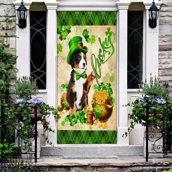 Australian Shepherd Door Cover, St Patrick’s Day Door Cover, St Patrick’s Day Door Decor