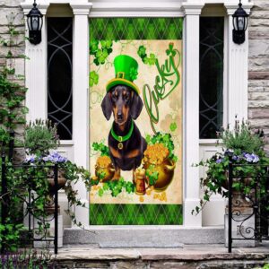 Black Dachshund Door Cover St Patrick s Day Door Cover St Patrick s Day Door Decor 2 odqth6.jpg