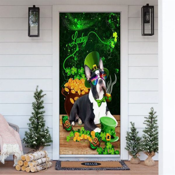Boston Terrier Door Cover, St Patrick’s Day Door Cover, St Patrick’s Day Door Decor
