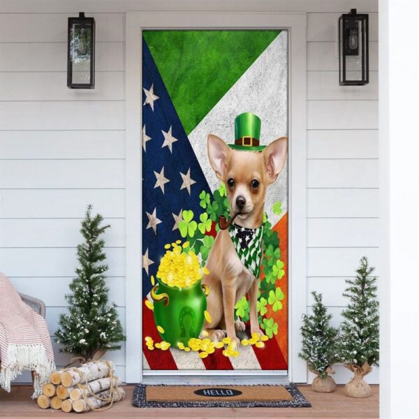 Chihuahua Door Cover, St Patrick’s Day Door Cover, St Patrick’s Day Door Decor