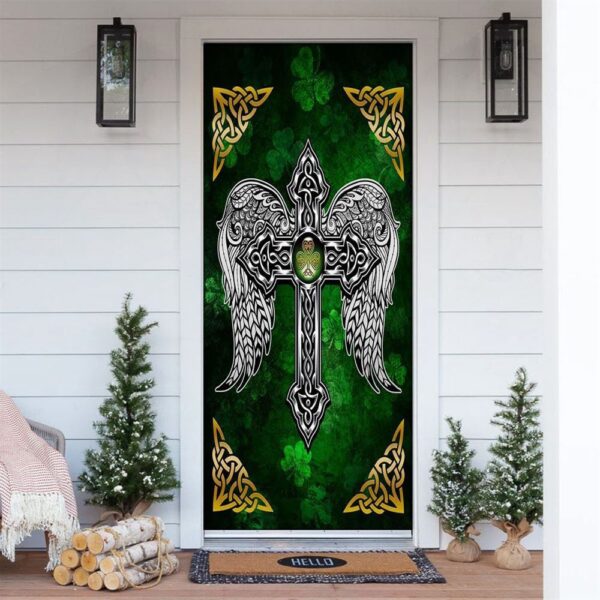 Christian Celtic Cross Saint Patrick’s Day Irish Door Cover, St Patrick’s Day Door Cover, St Patrick’s Day Door Decor