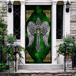 Christian Celtic Cross Saint Patrick s Day Irish Door Cover St Patrick s Day Door Cover St Patrick s Day Door Decor 2 wagaag.jpg