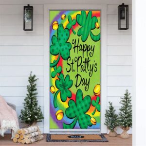 Clovers and Rainbow Door Cover, St Patrick’s…