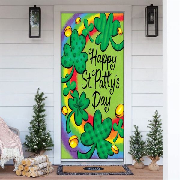 Clovers and Rainbow Door Cover, St Patrick’s Day Door Cover, St Patrick’s Day Door Decor