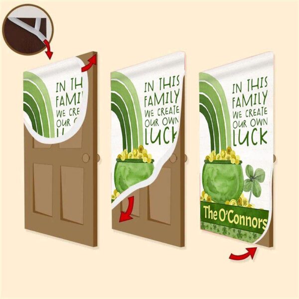 Create Our Own Luck Shamrock Personalized Door Cover, St Patrick’s Day Door Cover, St Patrick’s Day Door Decor