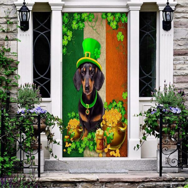 Dachshund Irish Door Cover, St Patrick’s Day Door Cover, St Patrick’s Day Door Decor