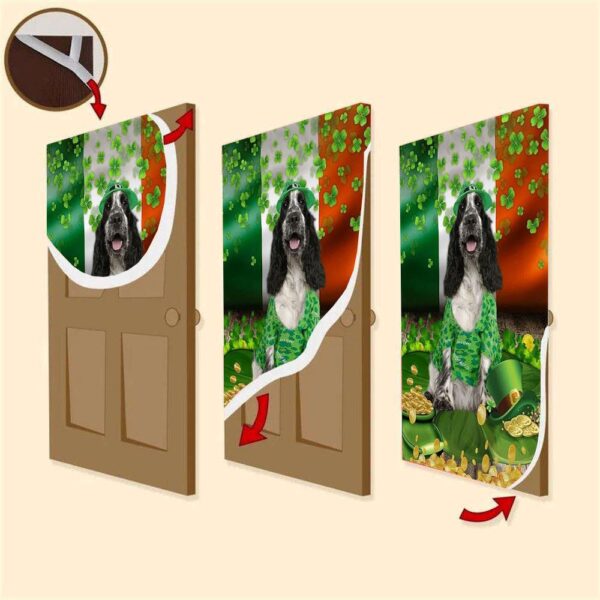 English Cocker Spaniel Door Cover, St Patrick’s Day Door Cover, St Patrick’s Day Door Decor