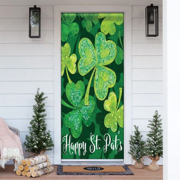 Falling Shamrocks Dura Soft Door Cover, St Patrick’s Day Door Cover, St Patrick’s Day Door Decor