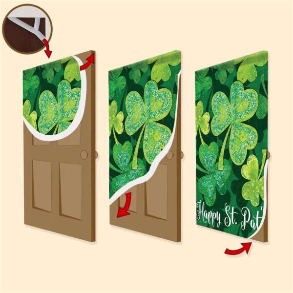 Falling Shamrocks Dura Soft Door Cover, St Patrick’s Day Door Cover, St Patrick’s Day Door Decor