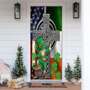 Funny Leprechaun St Patrick’s Day Door Cover,…