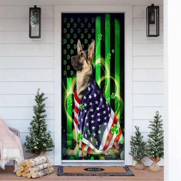German Shepherd Door Cover, St Patrick’s Day Door Cover, St Patrick’s Day Door Decor