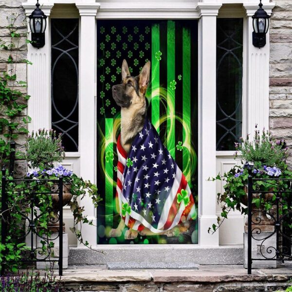 German Shepherd Door Cover, St Patrick’s Day Door Cover, St Patrick’s Day Door Decor
