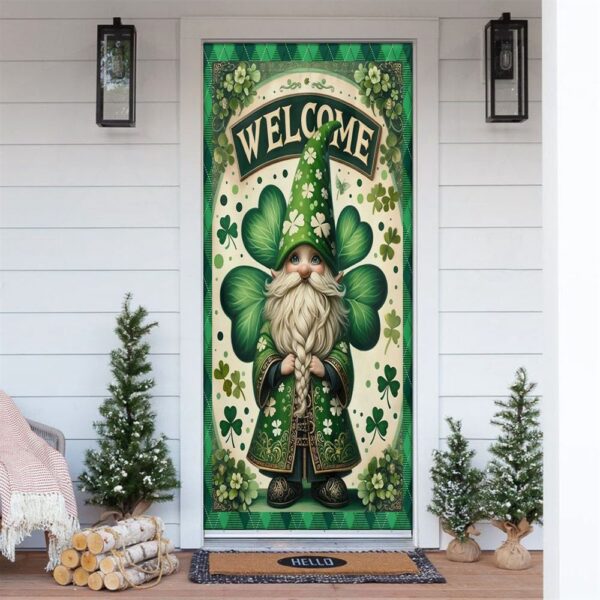 Gnome Lucky Door Cover, St Patrick’s Day Door Cover, St Patrick’s Day Door Decor