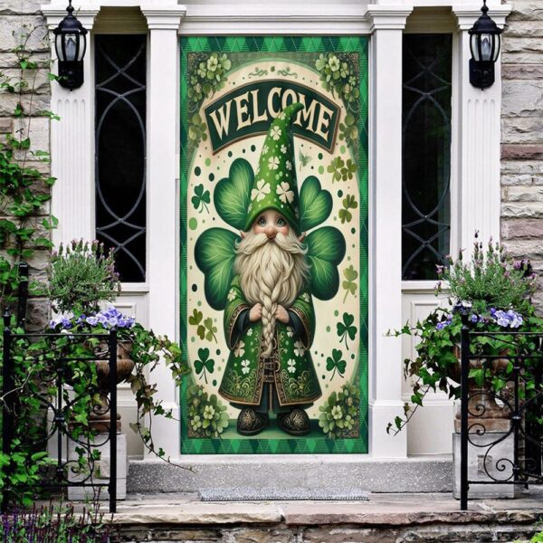 Gnome Lucky Door Cover, St Patrick’s Day Door Cover, St Patrick’s Day Door Decor