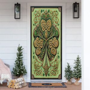 Green And Gold Celtic Door Cover, St…