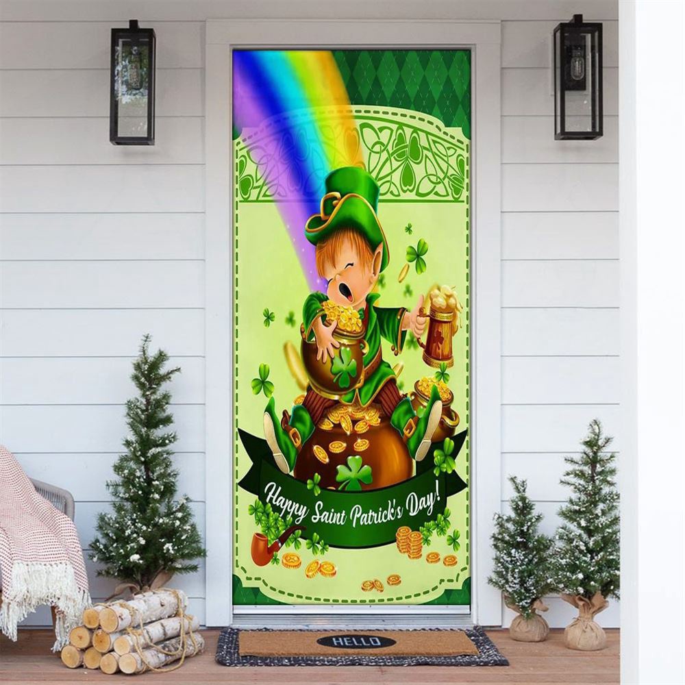 Happy Saint Patrick Day Leprechaun Door Cover, St Patrick’s Day Door Cover, St Patrick’s Day Door Decor Happy Saint Patrick Day Leprechaun Door Cover, St Patrick’s Day Door Cover, St Patrick’s Day Door Decor