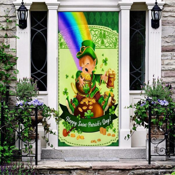 Happy Saint Patrick Day Leprechaun Door Cover, St Patrick’s Day Door Cover, St Patrick’s Day Door Decor