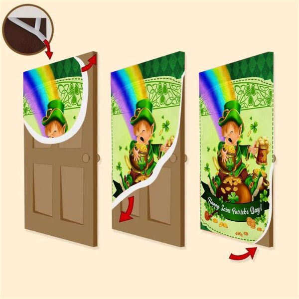 Happy Saint Patrick Day Leprechaun Door Cover, St Patrick’s Day Door Cover, St Patrick’s Day Door Decor