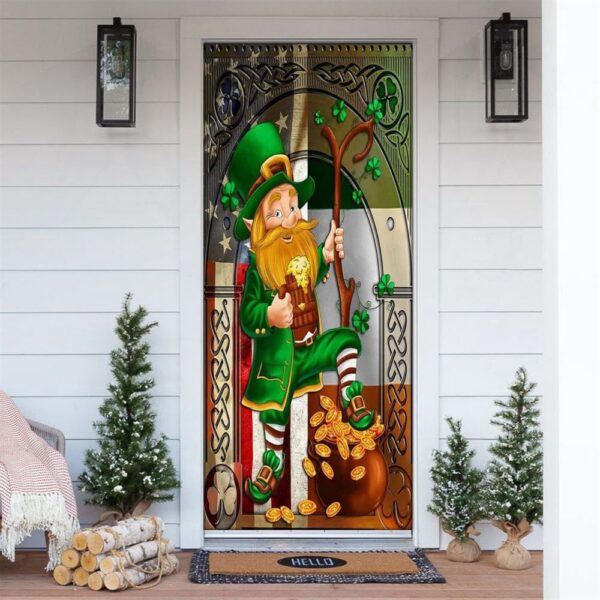 Happy Saint Patrick’s Day Irish American 1 Door Cover, St Patrick’s Day Door Cover, St Patrick’s Day Door Decor