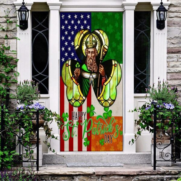 Happy Saint Patrick’s Day Irish American Door Cover, St Patrick’s Day Door Cover, St Patrick’s Day Door Decor