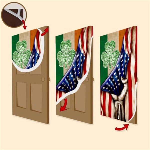 Happy Saint Patrick’s Day Shamrock Irish American Door Cover, St Patrick’s Day Door Cover, St Patrick’s Day Door Decor