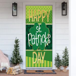 Happy St Patrick’s Day Clover Door Cover,…