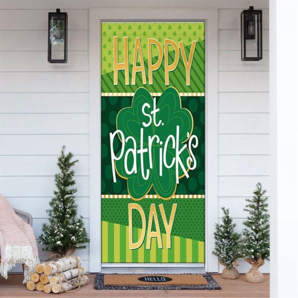 Happy St Patrick’s Day Clover Door Cover, St Patrick’s Day Door Cover, St Patrick’s Day Door Decor