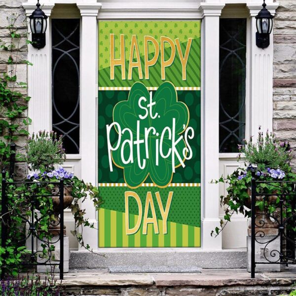Happy St Patrick’s Day Clover Door Cover, St Patrick’s Day Door Cover, St Patrick’s Day Door Decor