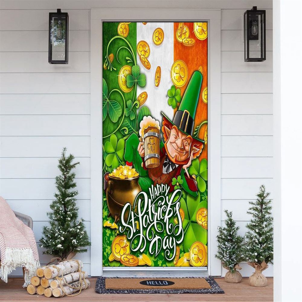 Happy St Patrick’s Day Irish Door Cover, St Patrick’s Day Door Cover, St Patrick’s Day Door Decor