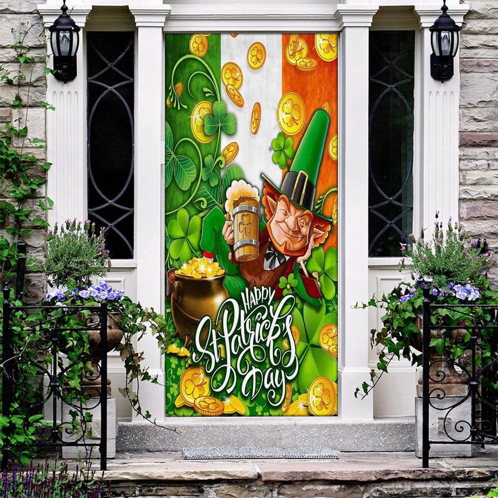 Happy St Patrick’s Day Irish Door Cover, St Patrick’s Day Door Cover, St Patrick’s Day Door Decor