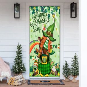Happy St Patricks Day Gnomes Shamrocks Door…